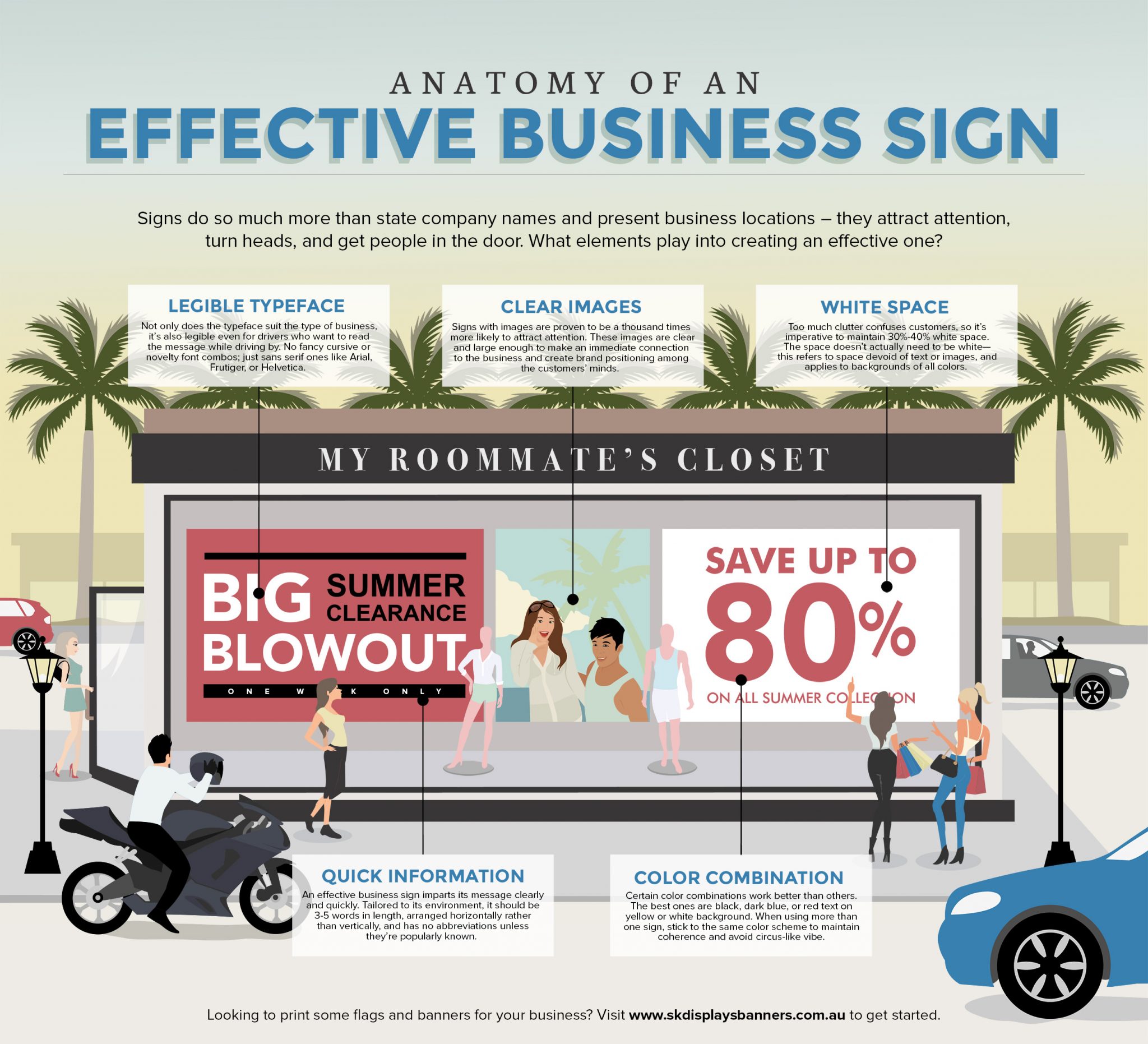 an infographic about effective business signs
